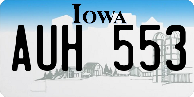 IA license plate AUH553