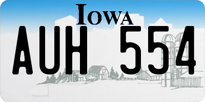 IA license plate AUH554