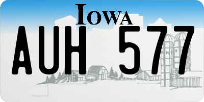 IA license plate AUH577