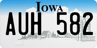 IA license plate AUH582