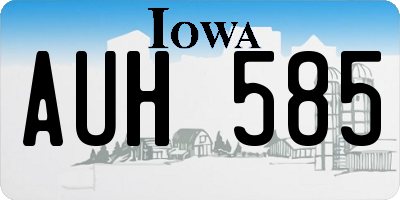 IA license plate AUH585