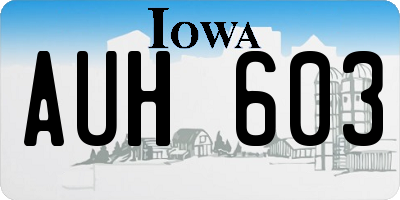 IA license plate AUH603