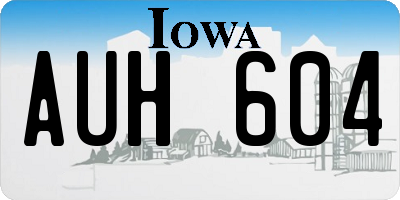 IA license plate AUH604