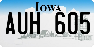 IA license plate AUH605