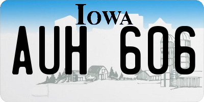 IA license plate AUH606