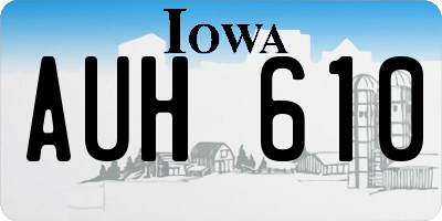 IA license plate AUH610