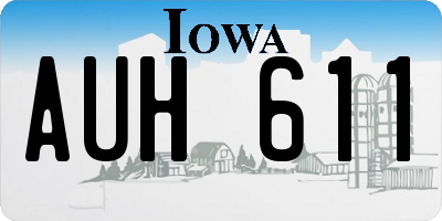 IA license plate AUH611