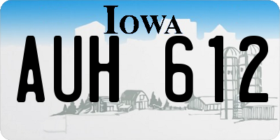 IA license plate AUH612