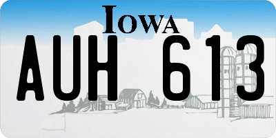 IA license plate AUH613