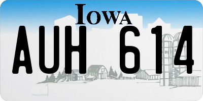 IA license plate AUH614