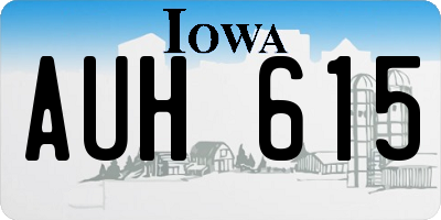 IA license plate AUH615