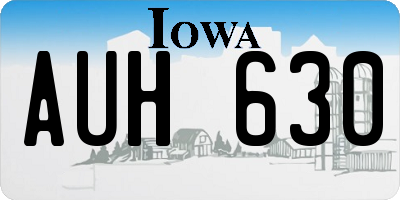 IA license plate AUH630