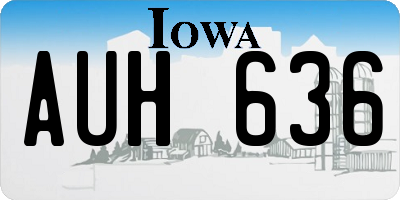 IA license plate AUH636
