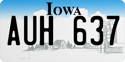 IA license plate AUH637
