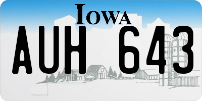 IA license plate AUH643