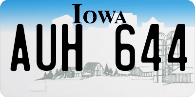 IA license plate AUH644