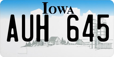IA license plate AUH645