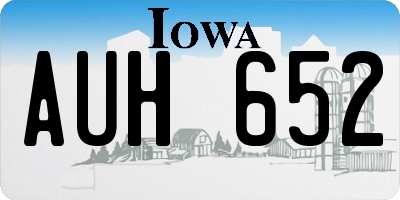 IA license plate AUH652