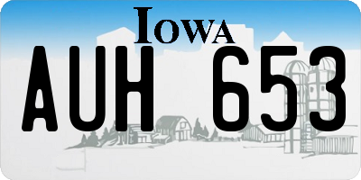 IA license plate AUH653