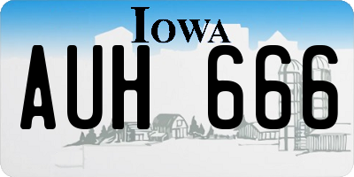 IA license plate AUH666