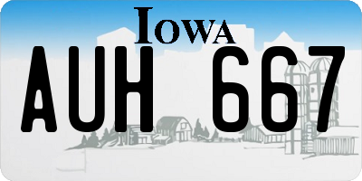IA license plate AUH667