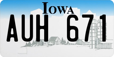 IA license plate AUH671