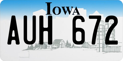 IA license plate AUH672