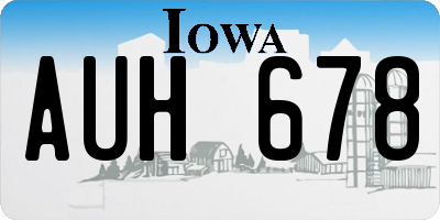 IA license plate AUH678