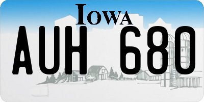 IA license plate AUH680