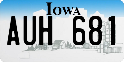 IA license plate AUH681