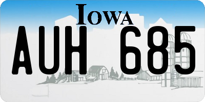 IA license plate AUH685