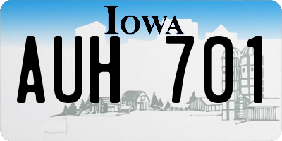 IA license plate AUH701