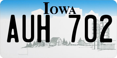 IA license plate AUH702