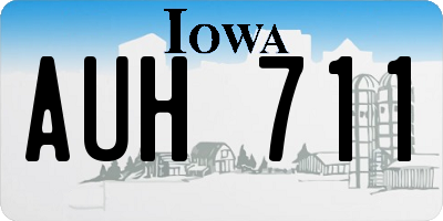 IA license plate AUH711