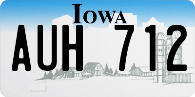 IA license plate AUH712