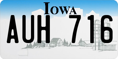 IA license plate AUH716