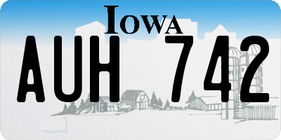 IA license plate AUH742