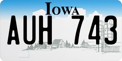IA license plate AUH743