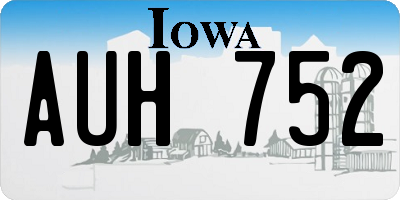 IA license plate AUH752