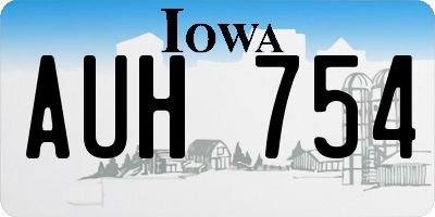 IA license plate AUH754