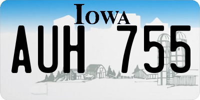 IA license plate AUH755