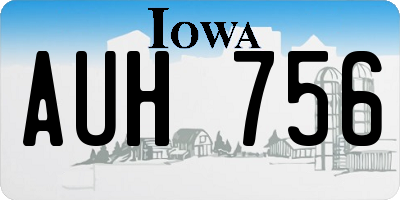 IA license plate AUH756