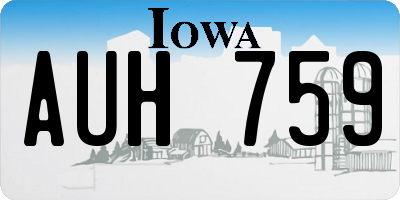 IA license plate AUH759