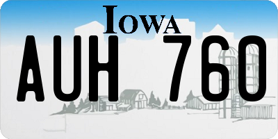IA license plate AUH760