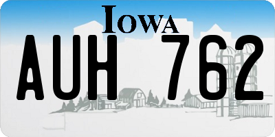 IA license plate AUH762