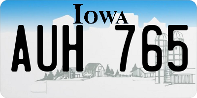 IA license plate AUH765