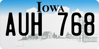 IA license plate AUH768