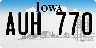 IA license plate AUH770