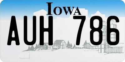 IA license plate AUH786
