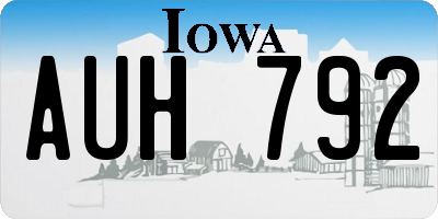 IA license plate AUH792